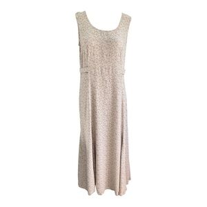Vintage Autumn Moon Raw Silk Maxi Dress Muted Print  Women Made In USA Size 1.US